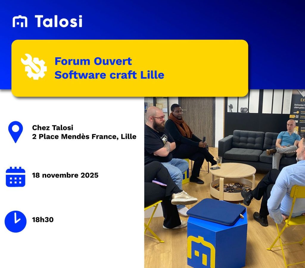 Le mardi 18 novembre, Talosi accueille le forum « Software craft »  !